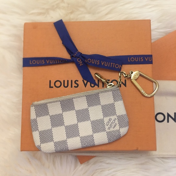 damier azur key pouch